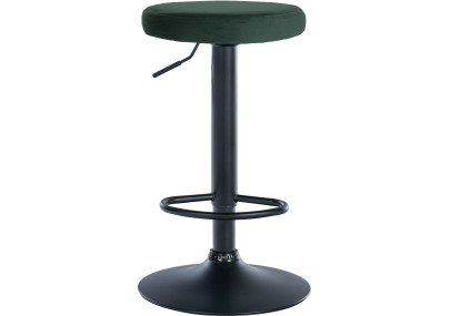 Juego de 2 taburetes de bar Ponte, de terciopelo, negro/verde