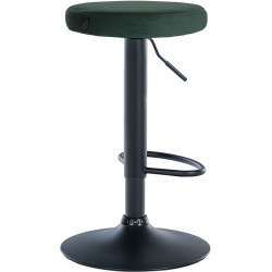 Ensemble de 2 tabourets de bar en velours Ponte, noirs vert