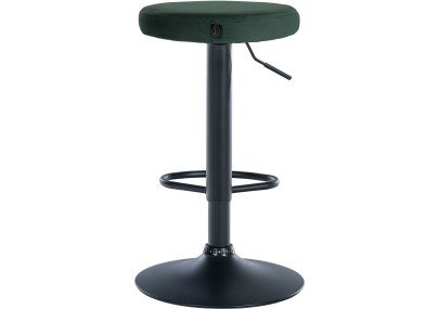 Conjunto de 2 banquetas de bar Ponte, em veludo, preto/verde