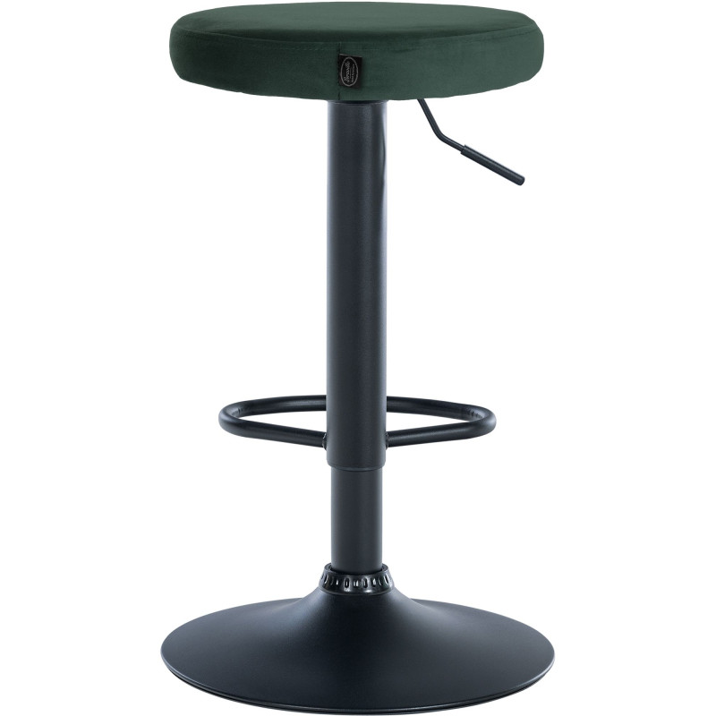 Ensemble de 2 tabourets de bar Ponte, velours, noir/vert