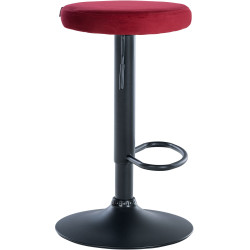 Ensemble de 2 tabourets de bar en velours Ponte, noirs rouge