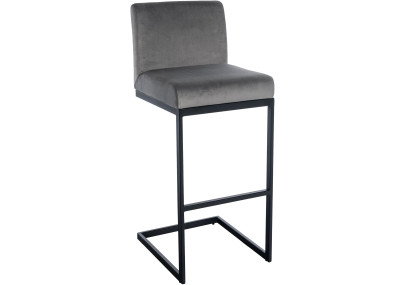 Tabouret de bar Hopewell velours B gris