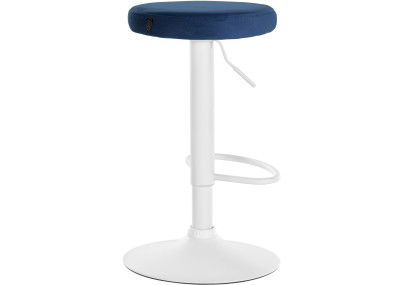 Set di 2 sgabelli da bar Ponte in velluto, bianco e blu