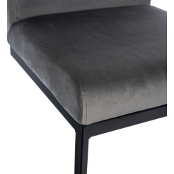 Tabouret de bar en velours Hopewell B gris