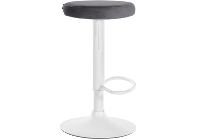 Ensemble de 2 tabourets de bar Ponte, velours, blanc/gris foncé