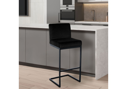Tabouret de bar Hopewell en velours noir B
