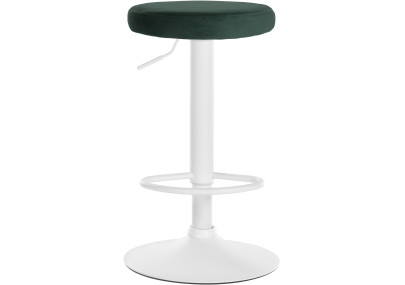 Conjunto de 2 banquetas de bar Ponte, em veludo, branco/verde