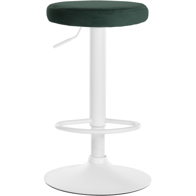 Ensemble de 2 tabourets de bar Ponte, velours, blanc/vert