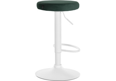 Set di 2 sgabelli da bar Ponte, velluto, bianco/verde