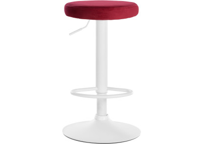 Set di 2 sgabelli da bar Ponte in velluto, bianco e rosso