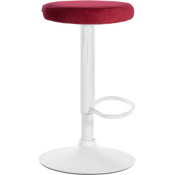 Set di 2 sgabelli da bar Ponte in velluto, bianco e rosso