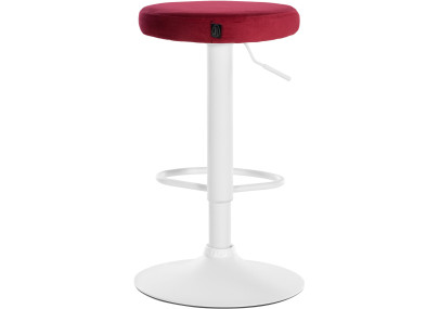 Set di 2 sgabelli da bar Ponte in velluto, bianco e rosso