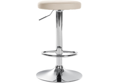 Conjunto de 2 banquetas de bar Ponte, em couro sintético, cromadas, cor creme.