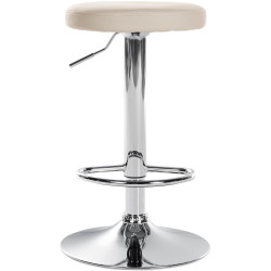 Conjunto de 2 banquetas de bar Ponte, em couro sintético, cromadas, cor creme.