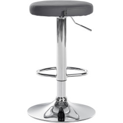 Ensemble de 2 tabourets de bar Ponte, similicuir, chromés gris