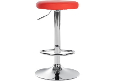 Set di 2 sgabelli da bar Ponte, similpelle, rosso cromato
