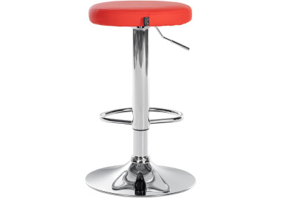 Conjunto de 2 banquetas de bar Ponte, em couro sintético, vermelho cromado