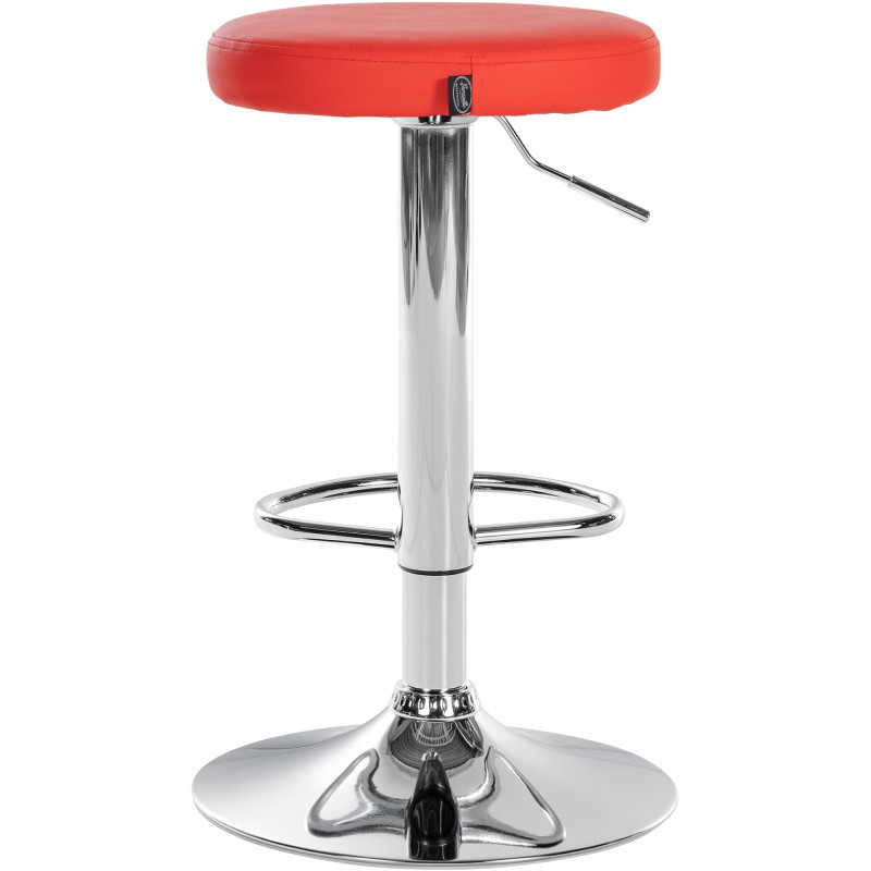 Set di 2 sgabelli da bar Ponte, similpelle, rosso cromato