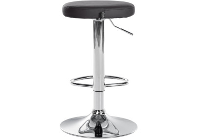 Ensemble de 2 tabourets de bar Ponte, similicuir, chrome, noir