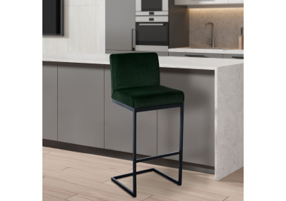 Tabouret de bar Hopewell en velours vert