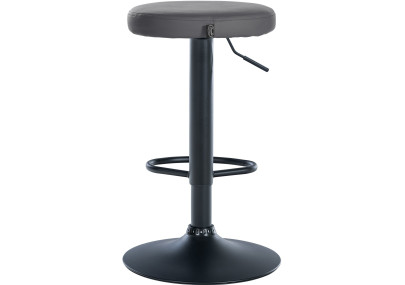 Juego de 2 taburetes de bar Ponte, piel sintética, negro/gris