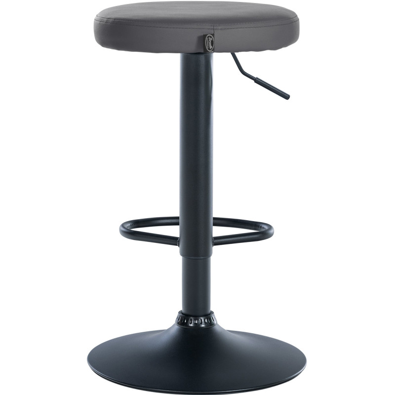 Ensemble de 2 tabourets de bar Ponte, similicuir, noir gris