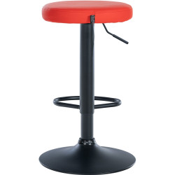 Conjunto de 2 banquetas de bar Ponte, em couro sintético, nas cores preto e vermelho.