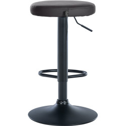 Juego de 2 taburetes de bar Ponte, imitación piel, negros