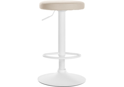 Set di 2 sgabelli da bar Ponte, similpelle, bianco/crema