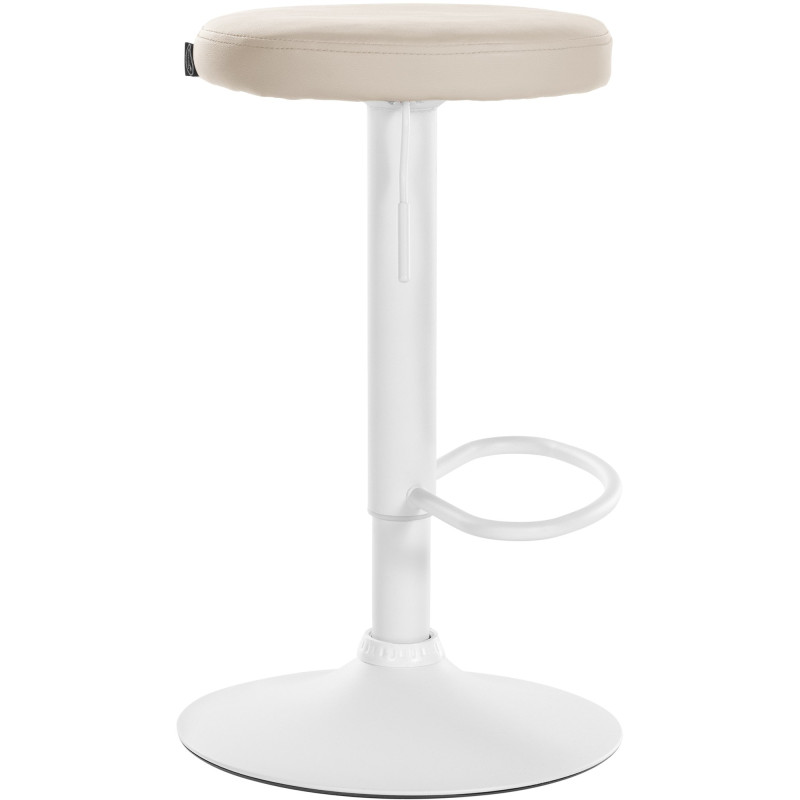 Conjunto de 2 banquetas de bar Ponte, em couro sintético, branco/creme.