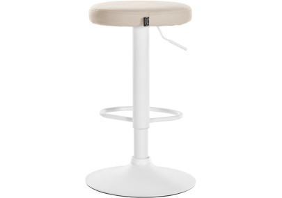 Ensemble de 2 tabourets de bar Ponte, similicuir, blanc/crème