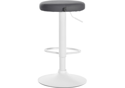 Juego de 2 taburetes de bar Ponte, imitación de cuero, blanco/gris