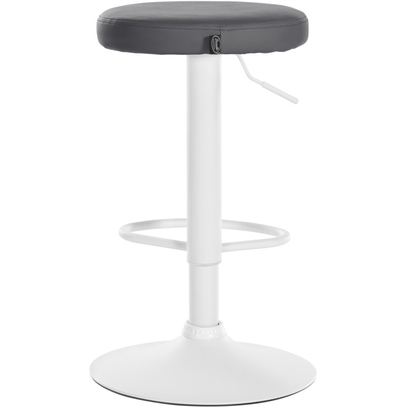 Ensemble de 2 tabourets de bar Ponte, similicuir, blancs gris