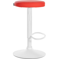 Ensemble de 2 tabourets de bar Ponte, similicuir, blancs rouge