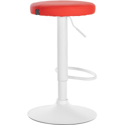 Ensemble de 2 tabourets de bar Ponte, similicuir, blanc/rouge