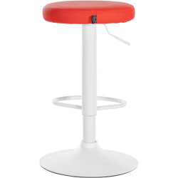 Ensemble de 2 tabourets de bar Ponte, similicuir, blancs rouge