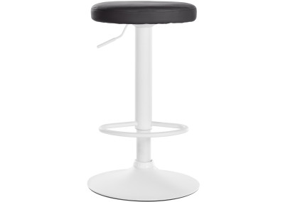 Conjunto de 2 banquetas de bar Ponte, em couro sintético, branco/preto