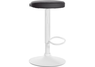 Conjunto de 2 banquetas de bar Ponte, em couro sintético, branco/preto