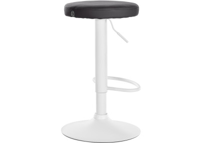 Juego de 2 taburetes de bar Ponte, imitación de cuero, blanco/negro