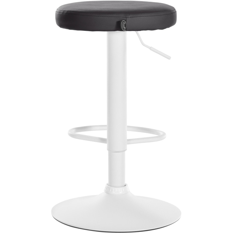 Ensemble de 2 tabourets de bar Ponte, similicuir, blanc/noir