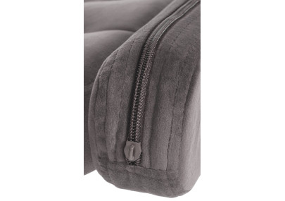 Taburete de bar Dublín, terciopelo, gris cromado