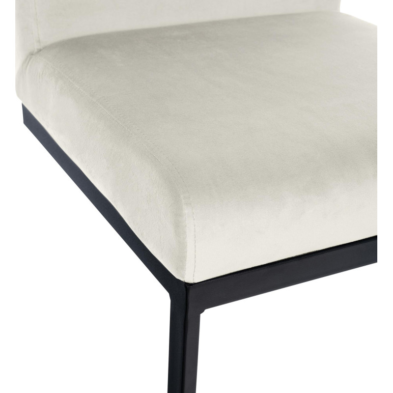 Tabouret de bar en velours Hopewell B crème