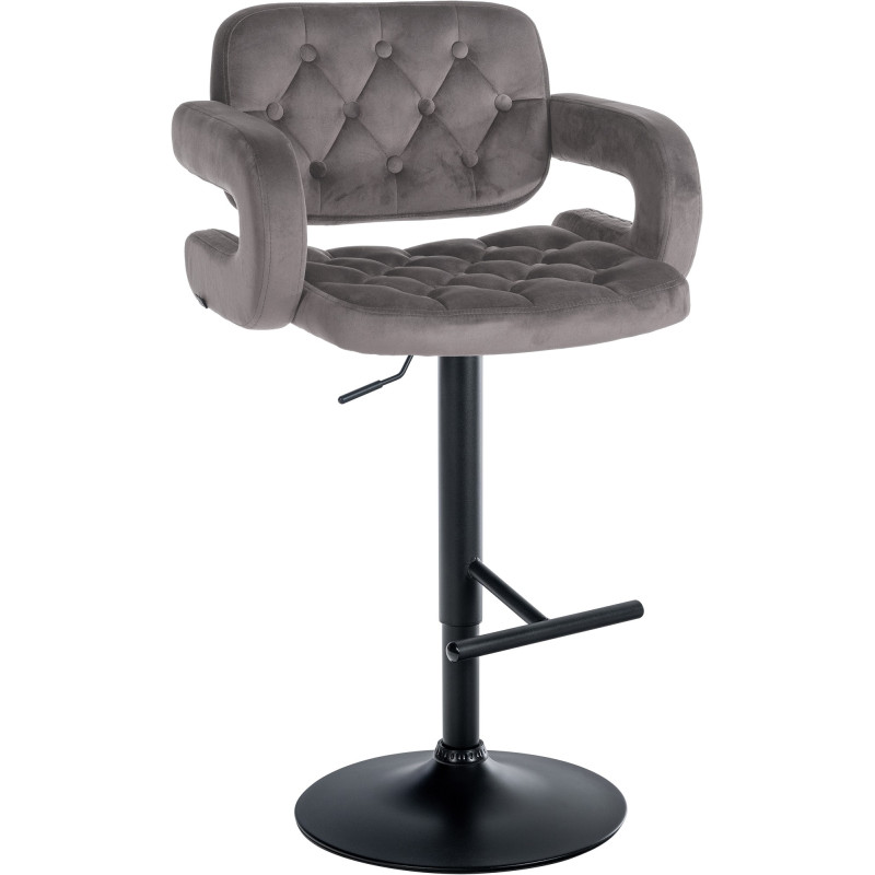 Tabouret de bar Dublin en velours noir gris