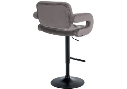 Tabouret de bar Dublin en velours noir et gris