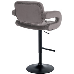 Tabouret de bar Dublin en velours noir gris