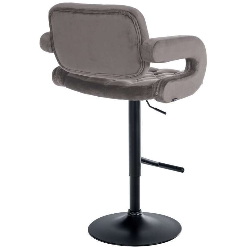 Tabouret de bar Dublin en velours noir gris