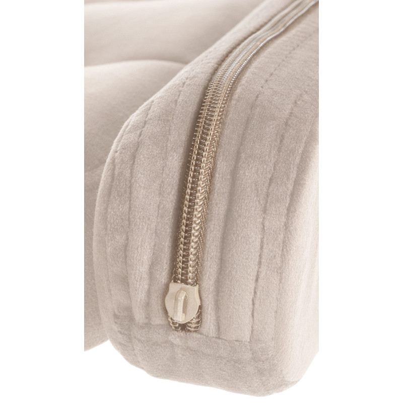 Tabouret de bar Dublin en velours, blanc/crème