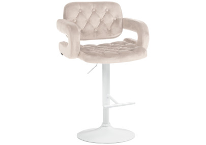 Taburete de bar Dublin Velvet, blanco/crema