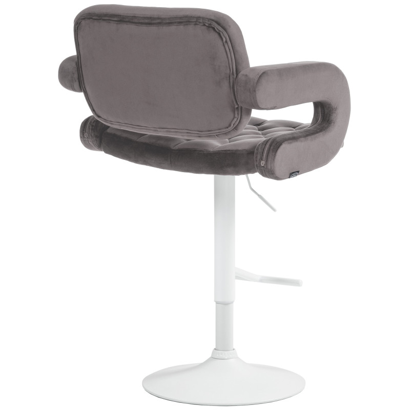 Tabouret de bar Dublin en velours blanc gris