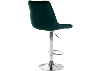 Tabouret de bar Toni velours vert chrome